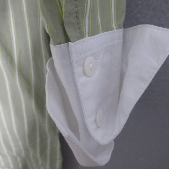 Tuckernuck Pomander Place Rohan Shirt Dress Small Green Stripe Pockets Shift NWT - Picture 12 of 13